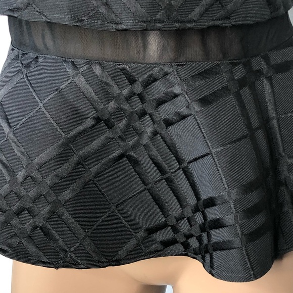 Express Jewel Neck Peplum Flounce Mesh Inset Top - Picture 4 of 4